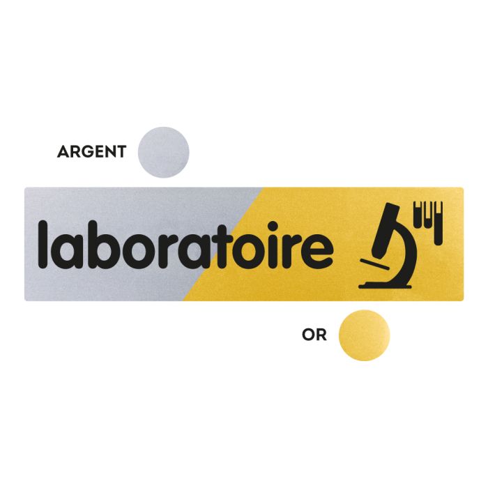 Plaquettes de porte 170x45mm - Laboratoire - Argent & Or - Novap
