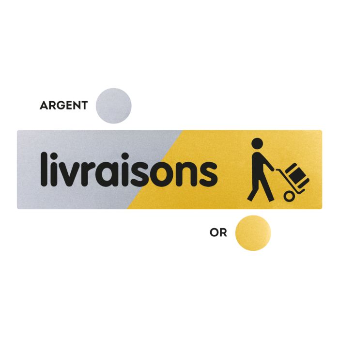 Plaquettes de porte 170x45mm - Livraison - Argent & Or - Novap