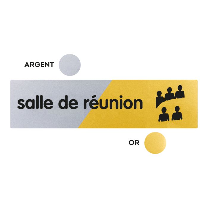 Plaquettes de porte 170x45mm - Salle de réunion - Argent & Or - Novap