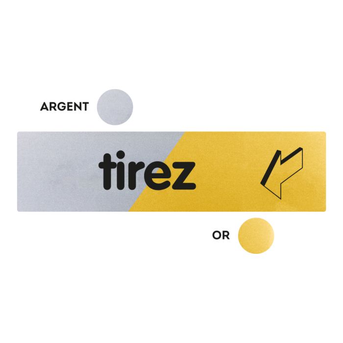 Plaquettes de porte 170x45mm - Tirez - Argent & Or - Novap