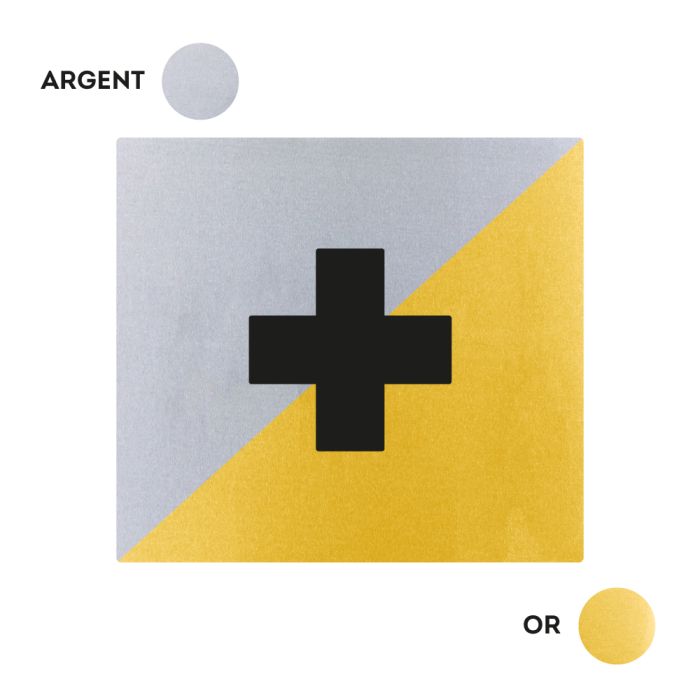 Plaques de porte 90x90mm - Centre de soins - Argent & Or - Novap