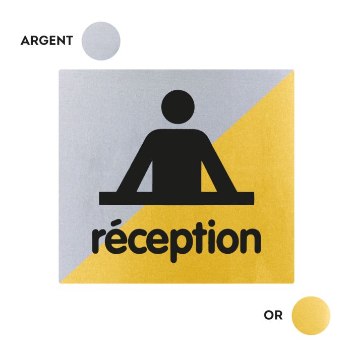 Plaques de porte 90x90mm - Réception - Argent & Or - Novap