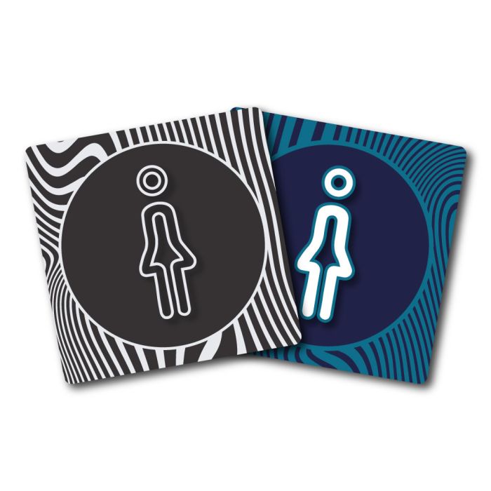 Plaques de porte 90x90mm - Toilettes femmes - Design - Novap