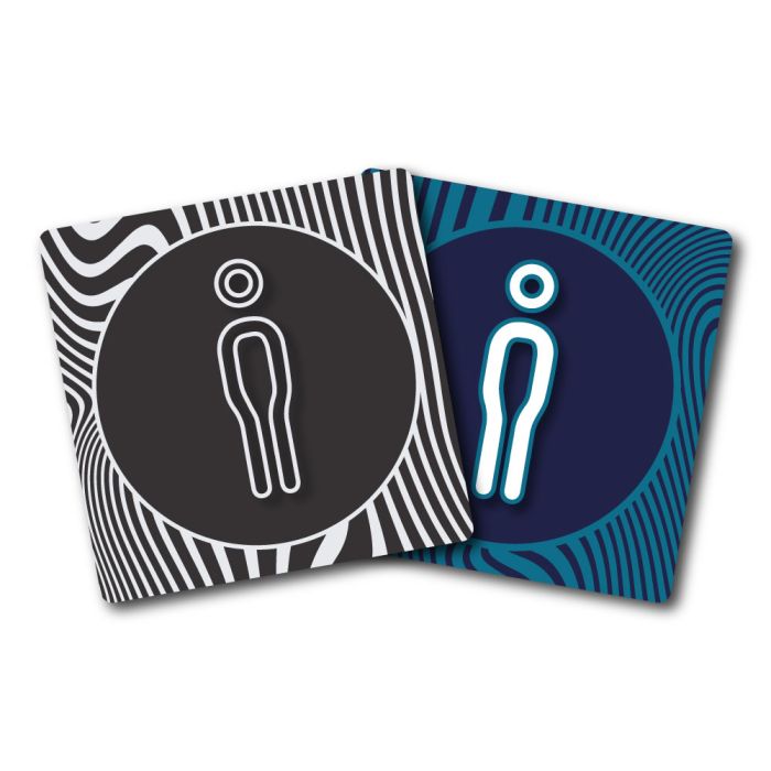 Plaques de porte 90x90mm - Toilettes Hommes - Design - Novap