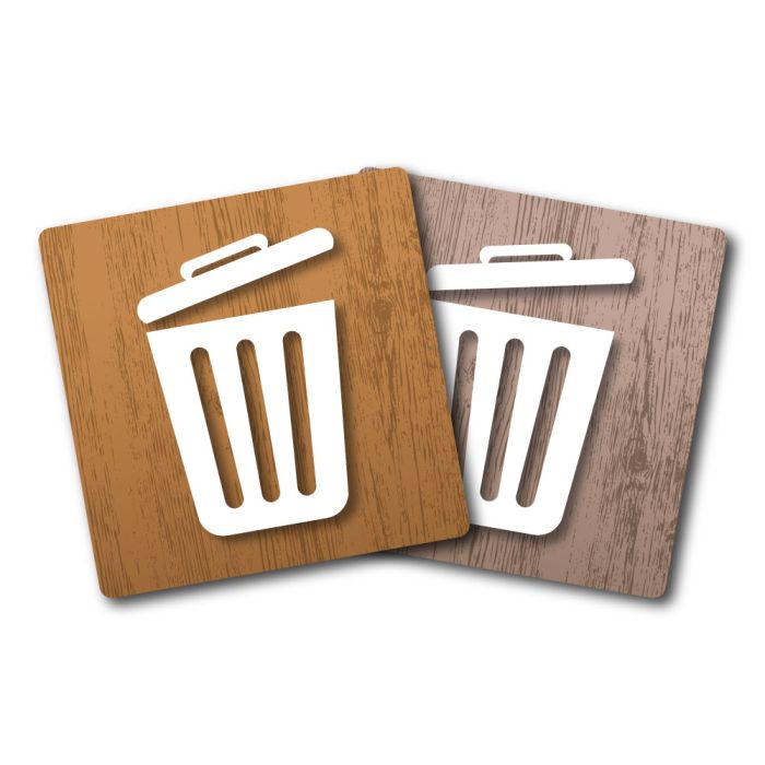 Plaques de porte 90x90mm - Local poubelles - Wood - Novap