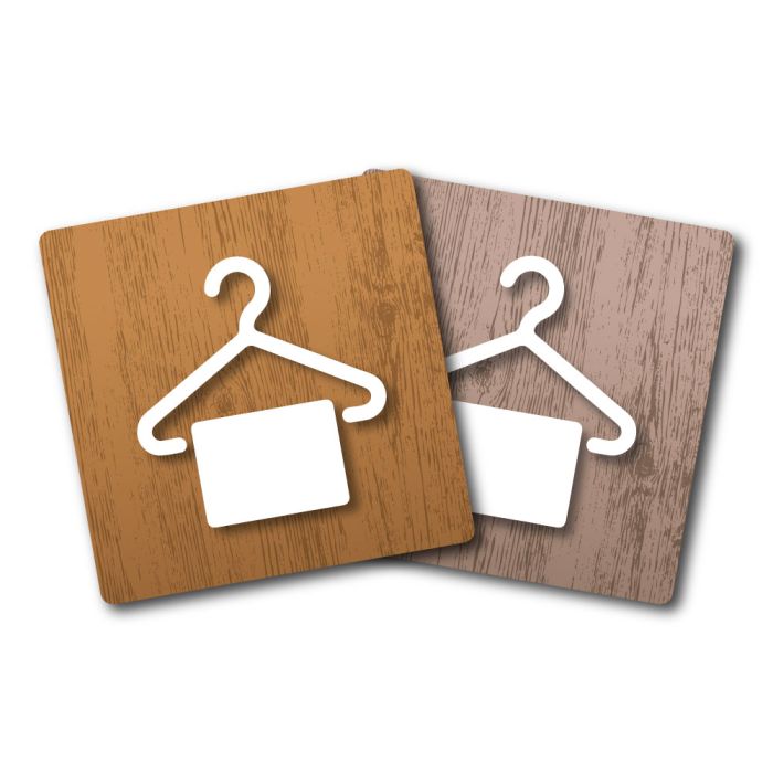 Plaques de porte 90x90mm - Vestiaires - Wood - Novap