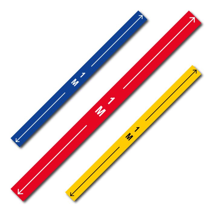 Bande 1 mètre avec flèche - Bleu - spécial sol - 1000x70 mm - Novap