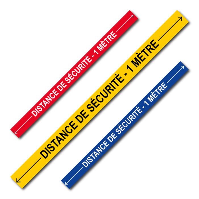 Bande Distance de sécurité - 1 mètre - spécial sol - 1000 x 70mm - Novap