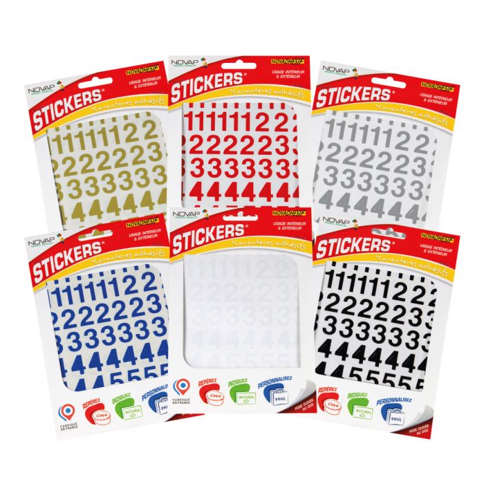 Chiffres autocollants 20mm - NOVADHESIFS - Novap