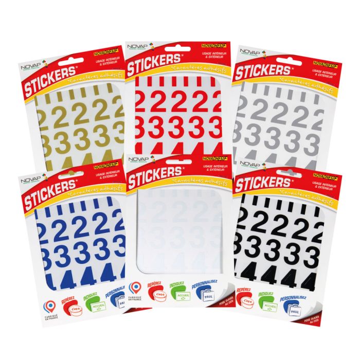 Chiffres autocollants 30mm - NOVADHESIFS - Novap