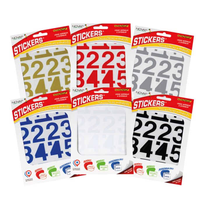 Chiffres autocollants 40mm - NOVADHESIFS - Novap