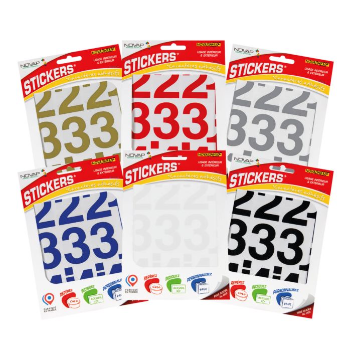 Chiffres autocollants 50mm - NOVADHESIFS - Novap