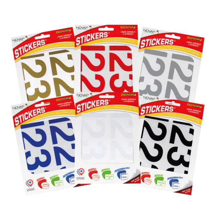 Chiffres autocollants 60mm - NOVADHESIFS - Novap