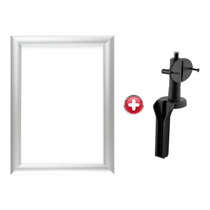 Support d'informations aluminium avec support enrouleur - Novap