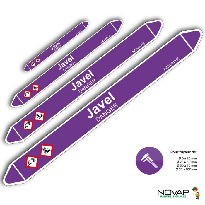 Marqueurs de tuyauterie - Javel - Novap