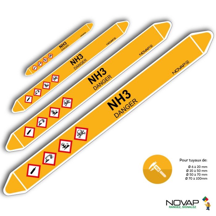 Marqueurs de tuyauterie - NH3 - Novap