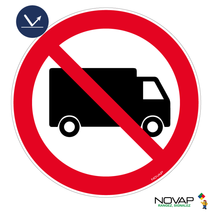 Panneau Interdit aux poids lourds - Classe 1 Ø450mm - Novap