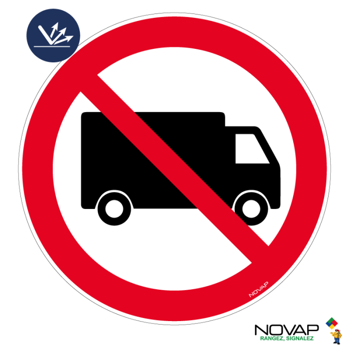 Panneau Interdit aux poids lourds - Classe 2 - Ø300mm - Novap