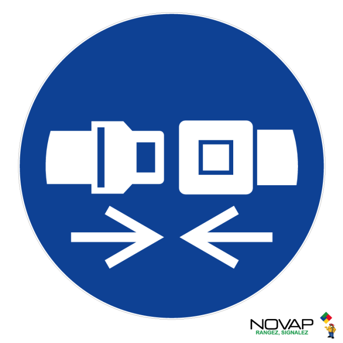 Panneau Attachez la ceinture de sécurité - Novap