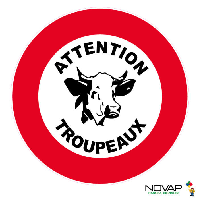 Panneau Attention troupeaux - Novap