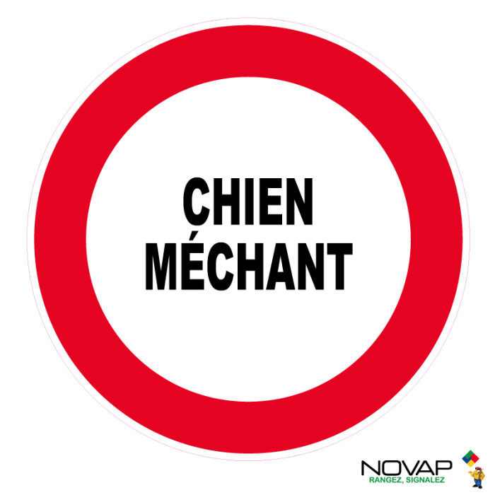 Panneau Chien méchant - Novap