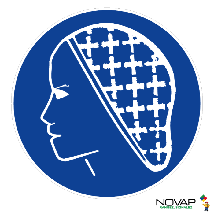 Panneau Obligation de porter une coiffe - Novap