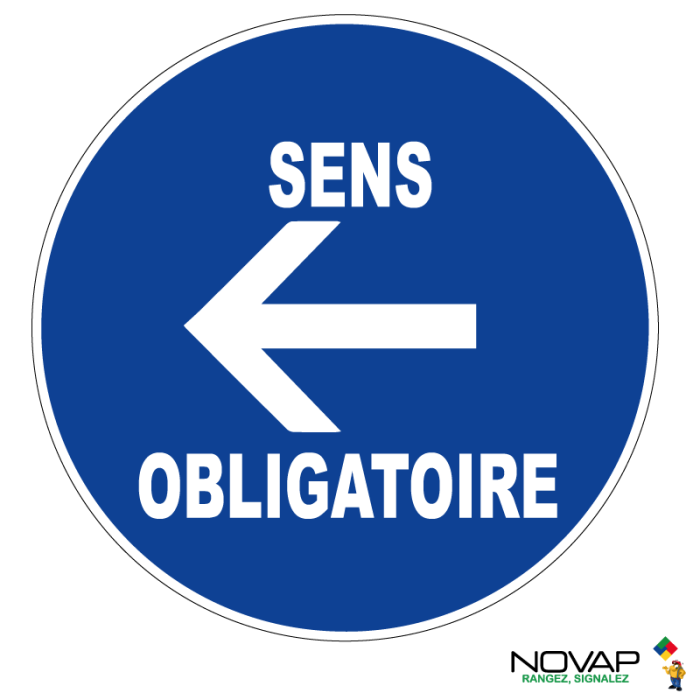 Panneau Sens obligatoire à gauche - Novap