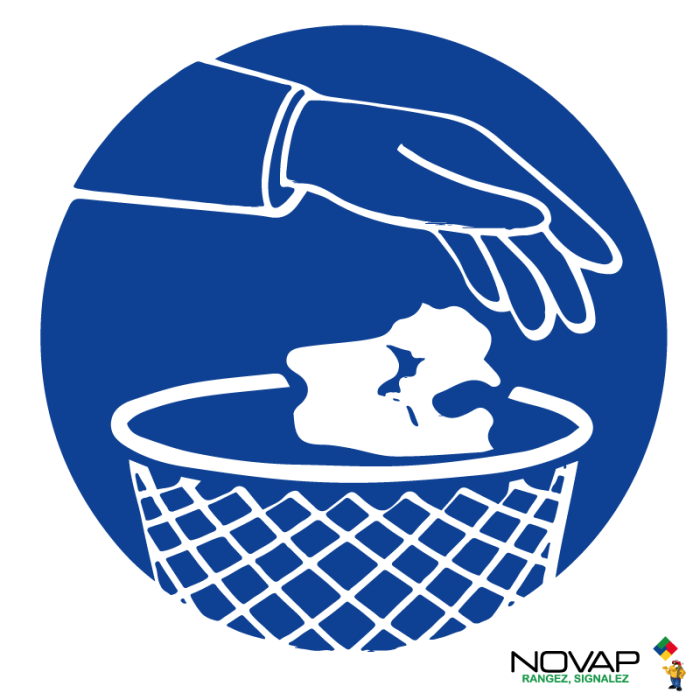 Panneau Obligation d'utiliser la poubelle - Novap