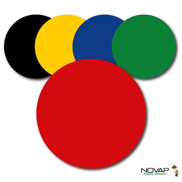 Lot de 10 adhésifs spécial marquage au sol - Rond Ø 150mm - NOVAP