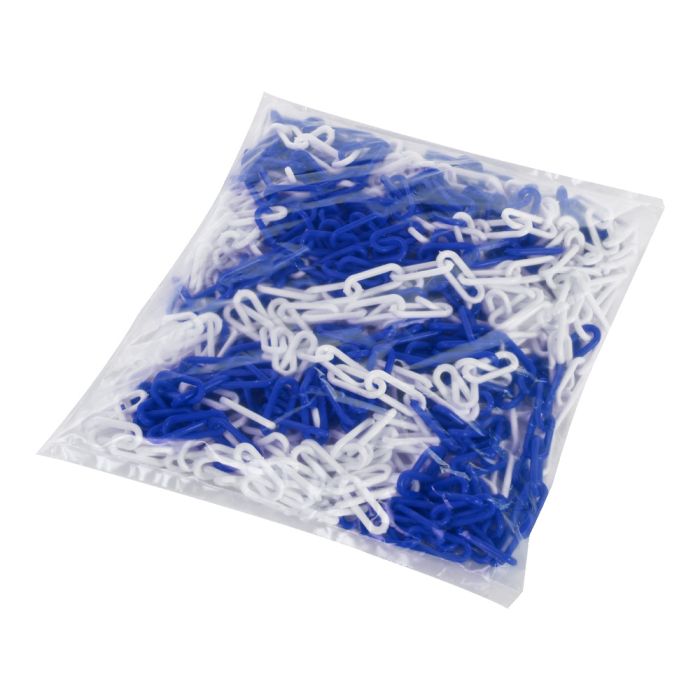 Chaîne plastique Ø 8mm x 25m Bleu/Blanc en sac - SIGNAL - Novap