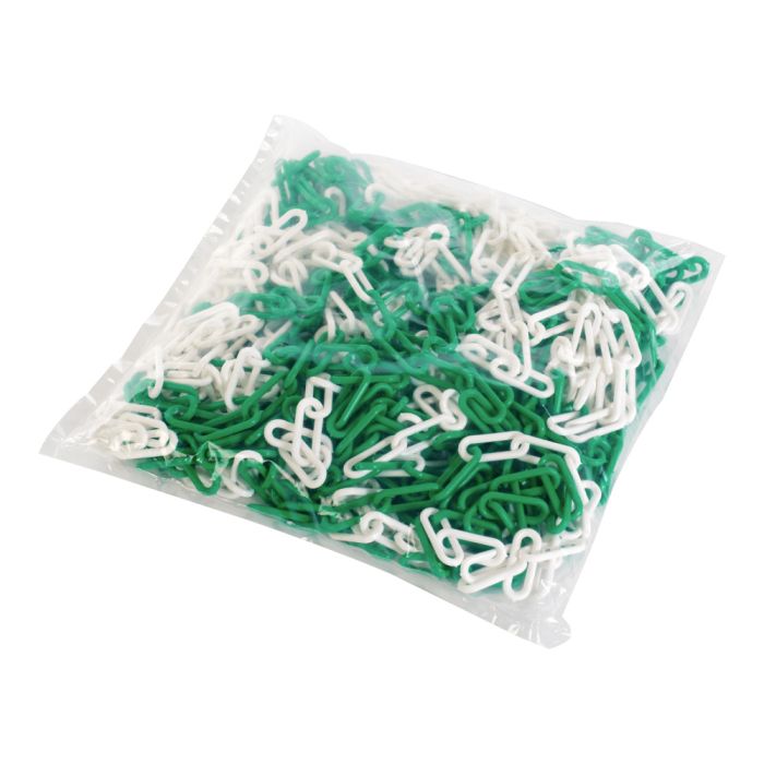 Sac 25m de chaîne plastique - maillons courts Vert/Blanc - Novap