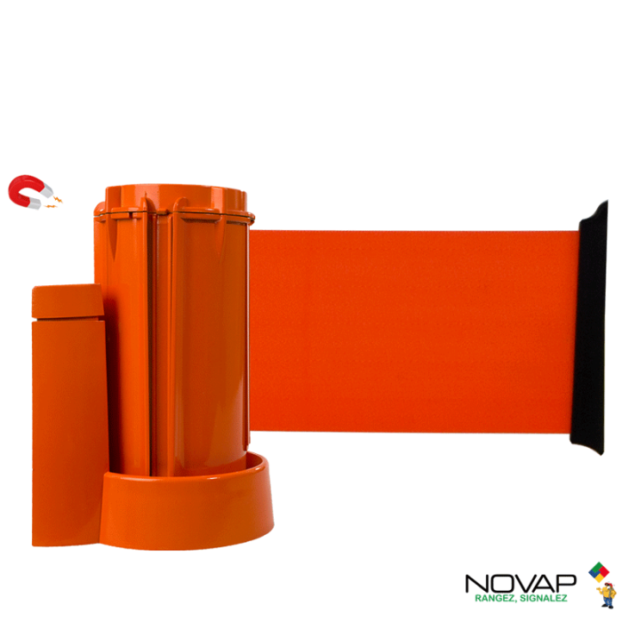 Support mural magnétique Orange avec sangle Orange 3m x 100mm - Novap