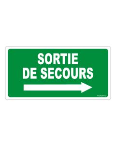 Panneau Sortie de secours à droite - Rigide 960x480mm - 4000039