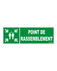 Panneau Point de rassemblement (vert) - Rigide 450x150mm - 4030883