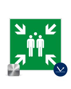 Panneau point de rassemblement - Alu - Classe A 480x480mm - Novap