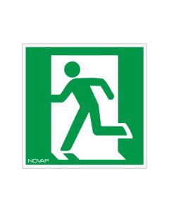 Panneau Sortie à utiliser en cas d'urgence gauche - Rigide 200x200mm - 4030319