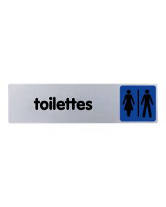 Plaque de porte Toilettes H/F - couleur 170x45mm - 4033686