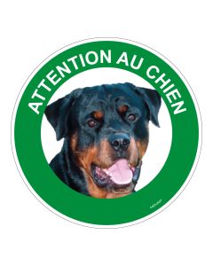 Panneau Attention au chien Rottweiler - Rigide Ø180mm - 4040387