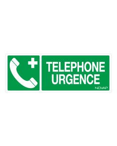 Panneau Téléphone d'urgence avec logo - Rigide 330x120mm - 4140742