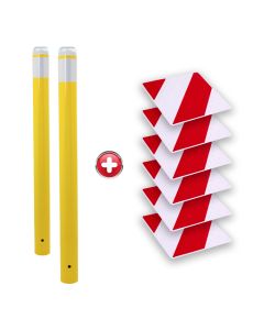 Kit Piétons - Tubes Jaune - Dalles Rouge/Blanc - Novap