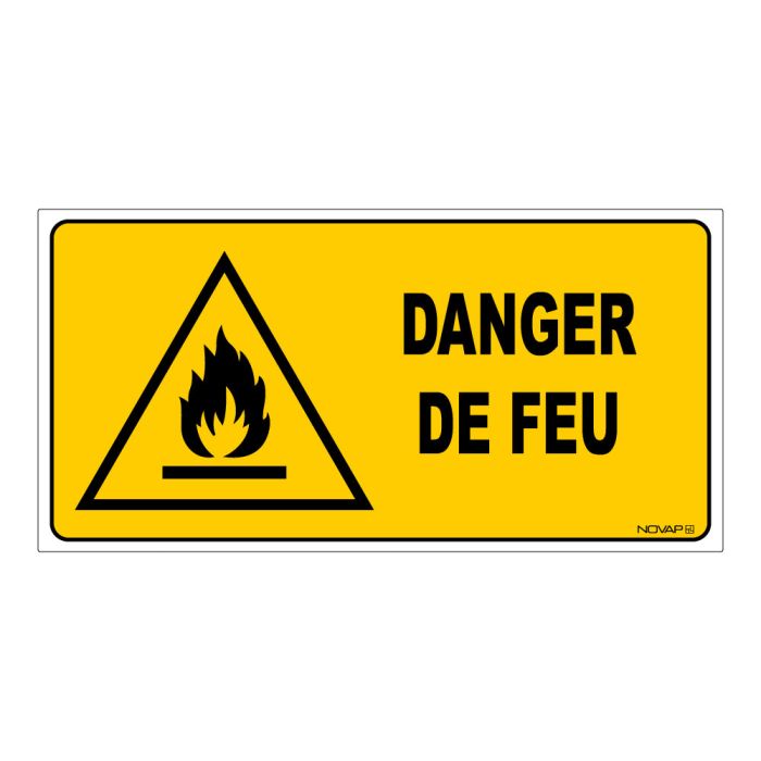 Panneau Danger de feu - Rigide 960x480mm - Novap Panneau Danger de feu - Rigide 960x480mm - Novap