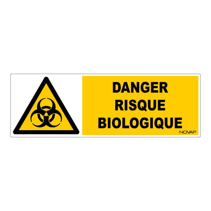 Panneau Danger risque biologique - Rigide 450x150mm - Novap Panneau Danger risque biologique - Rigide 450x150mm - Novap