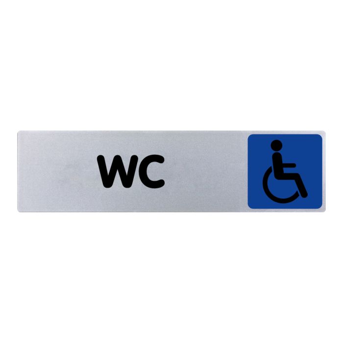 Plaquette de porte WC handicapés - couleur 170x45mm - Novap Plaquette de porte WC handicapés - couleur 170x45mm - Novap
