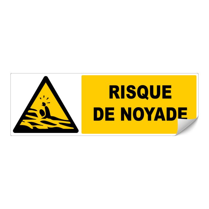Adhésif Risque de noyade - 450x150mm - Novap Adhésif Risque de noyade - 450x150mm - Novap