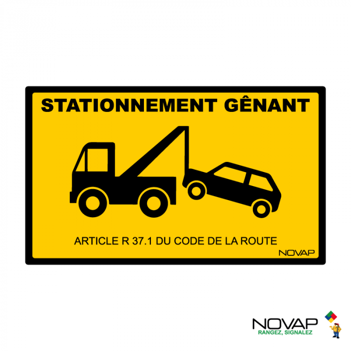 Panneau Enlèvement mise en fourrière - Rigide 330x200mm - Novap Panneau Enlèvement mise en fourrière - Rigide 330x200mm - Novap