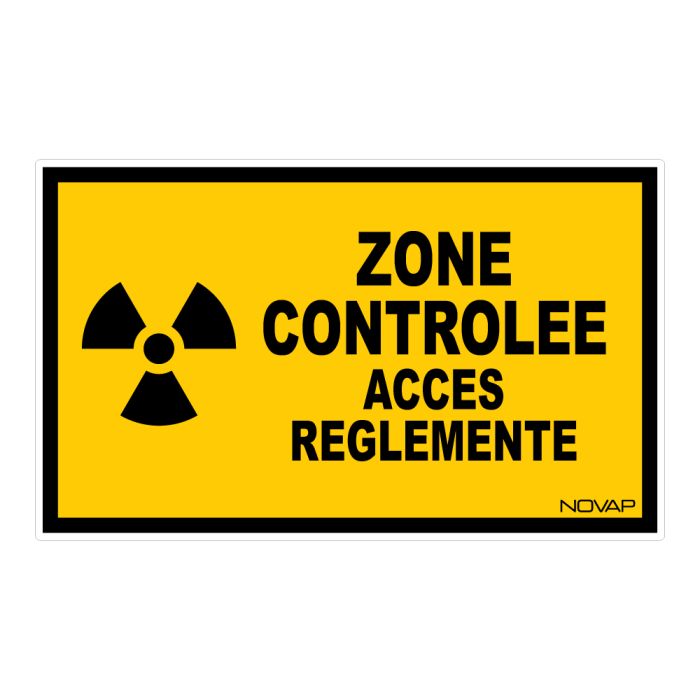 Panneau Zone controlée acces réglementé - Rigide 330x200mm - Novap Panneau Zone controlée acces réglementé - Rigide 330x200mm - Novap