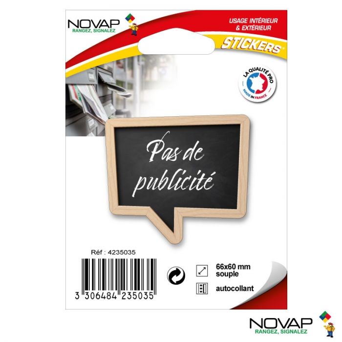 Autocollant - PAS DE PUB - Sticker anti-publicité