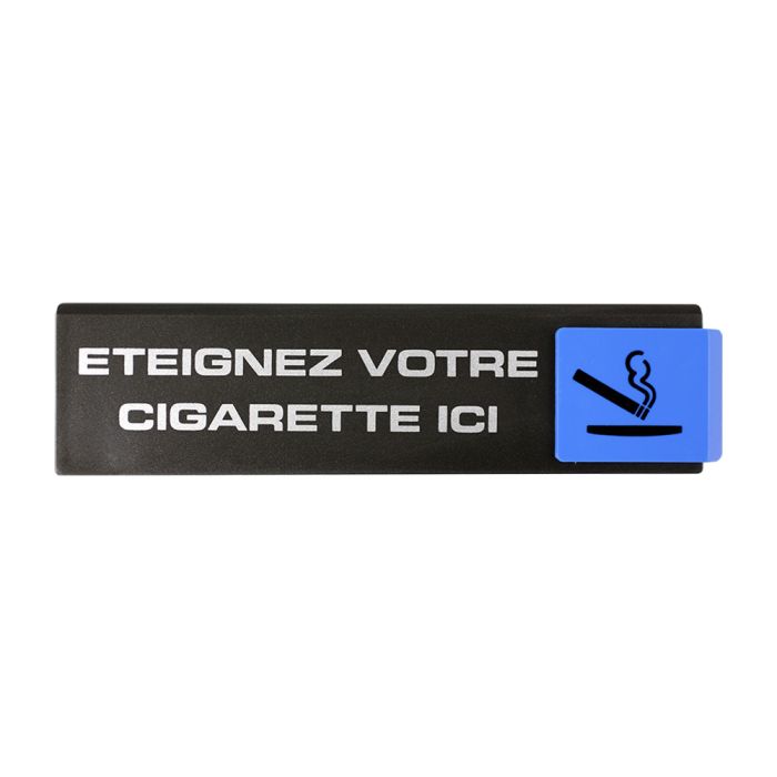 Plaquette de porte Eteignez votre cigarette ici - Europe design 175x45mm - Novap Plaquette de porte Eteignez votre cigarette ici - Europe design 175x45mm - Novap