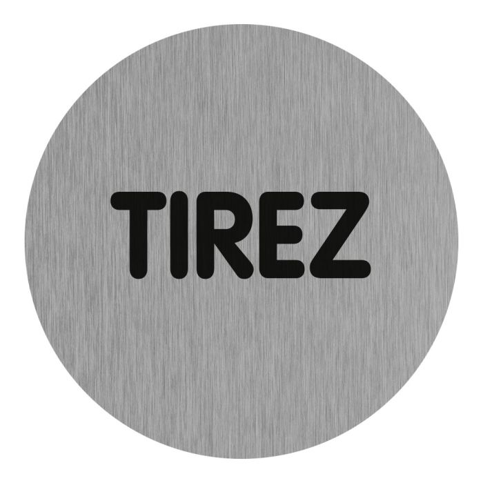 Plaquette de porte Tirez - Aluminium brosse Ø75mm - Novap Plaquette de porte Tirez - Aluminium brosse Ø75mm - Novap