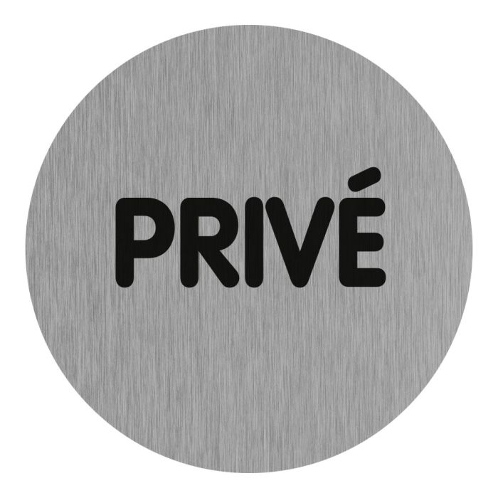 Plaquette de porte Privé - Aluminium brosse Ø75mm - Novap Plaquette de porte Privé - Aluminium brosse Ø75mm - Novap